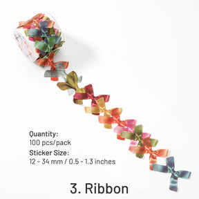 Retro Bazaar Irregular Shape Stickers - Petals, Wax Seals, Ribbons sku-3