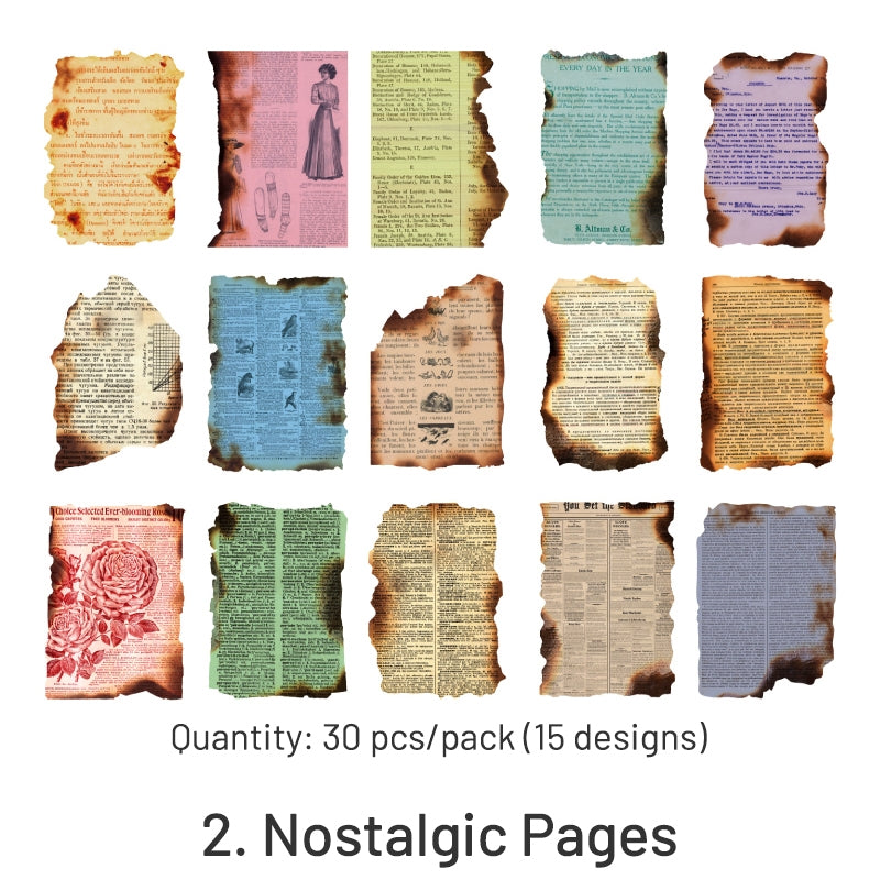 Retro Burnt Edge Scrapbook Paper sku-2