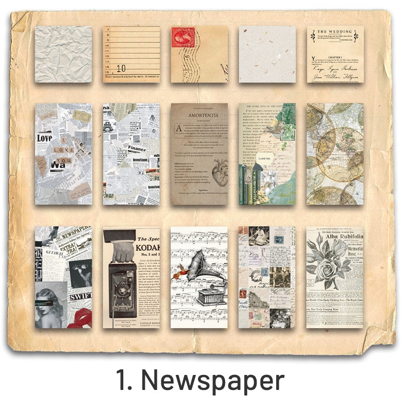 Retro Century Journal Collage Decorative Paper Pack sku-1