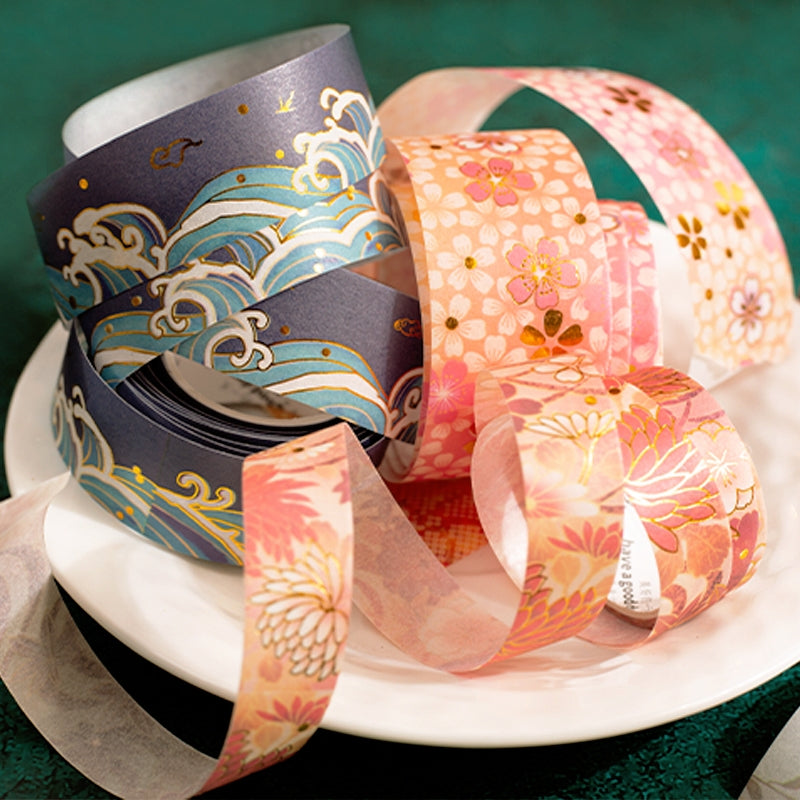 Retro Chinese Style Brocade Cloud Adhesive Washi Tape Set c