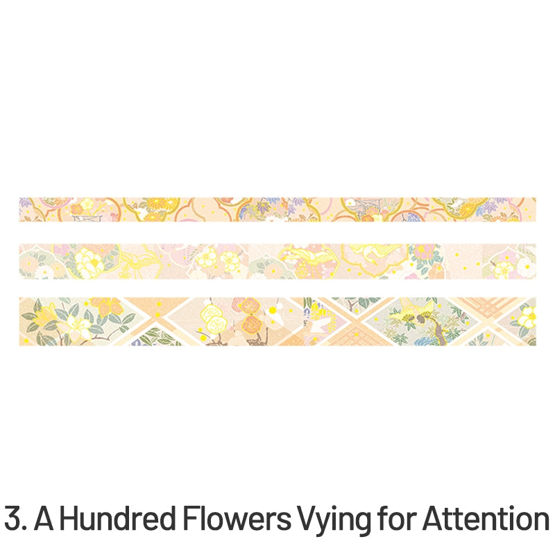 Retro Chinese Style Brocade Cloud Adhesive Washi Tape Set sku-3