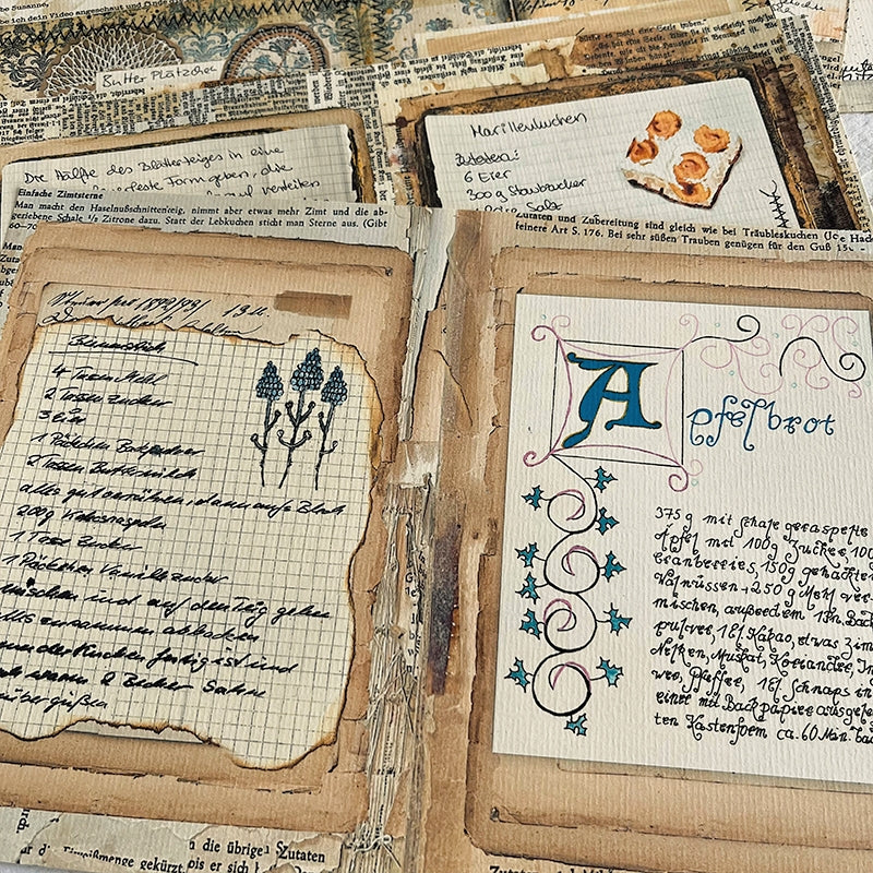 Retro English Handwritten Recipe Junk Journal Paper b2