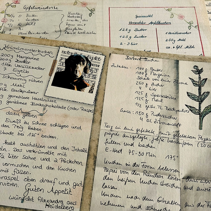 Retro English Handwritten Recipe Junk Journal Paper c