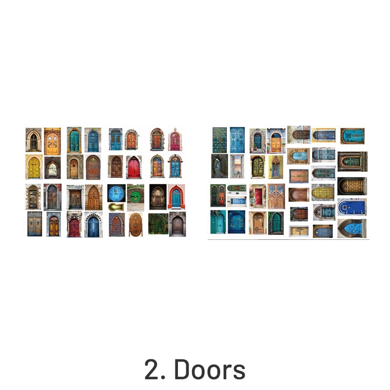 Retro European-style Door & Window Journal Background Decorative Paper sku-2