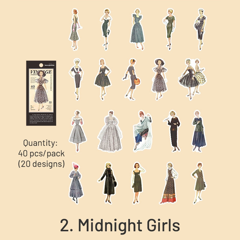 Vintage Girl Outfit People Stickers