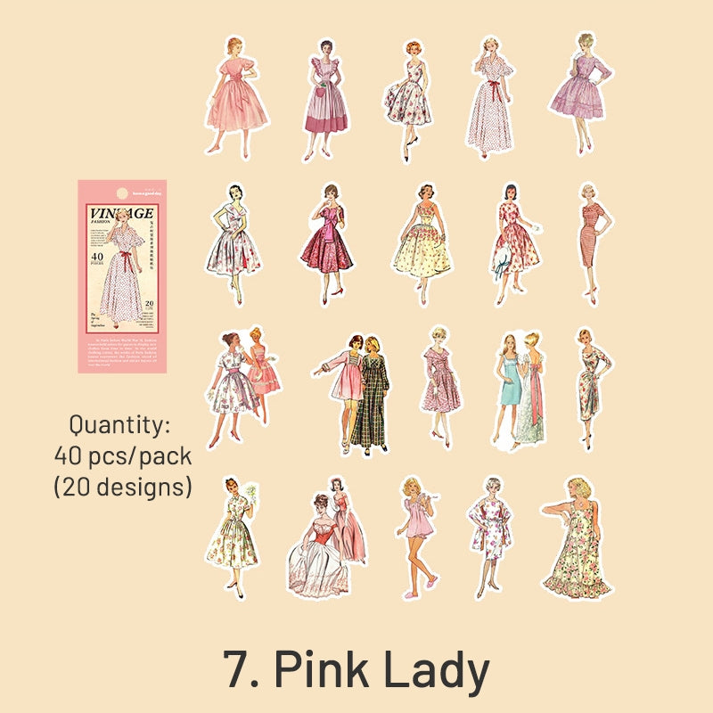 Vintage Fashion Model People Stickers | Stamprints Collection Vintage Fashion Model People Stickers | Stamprints Collection