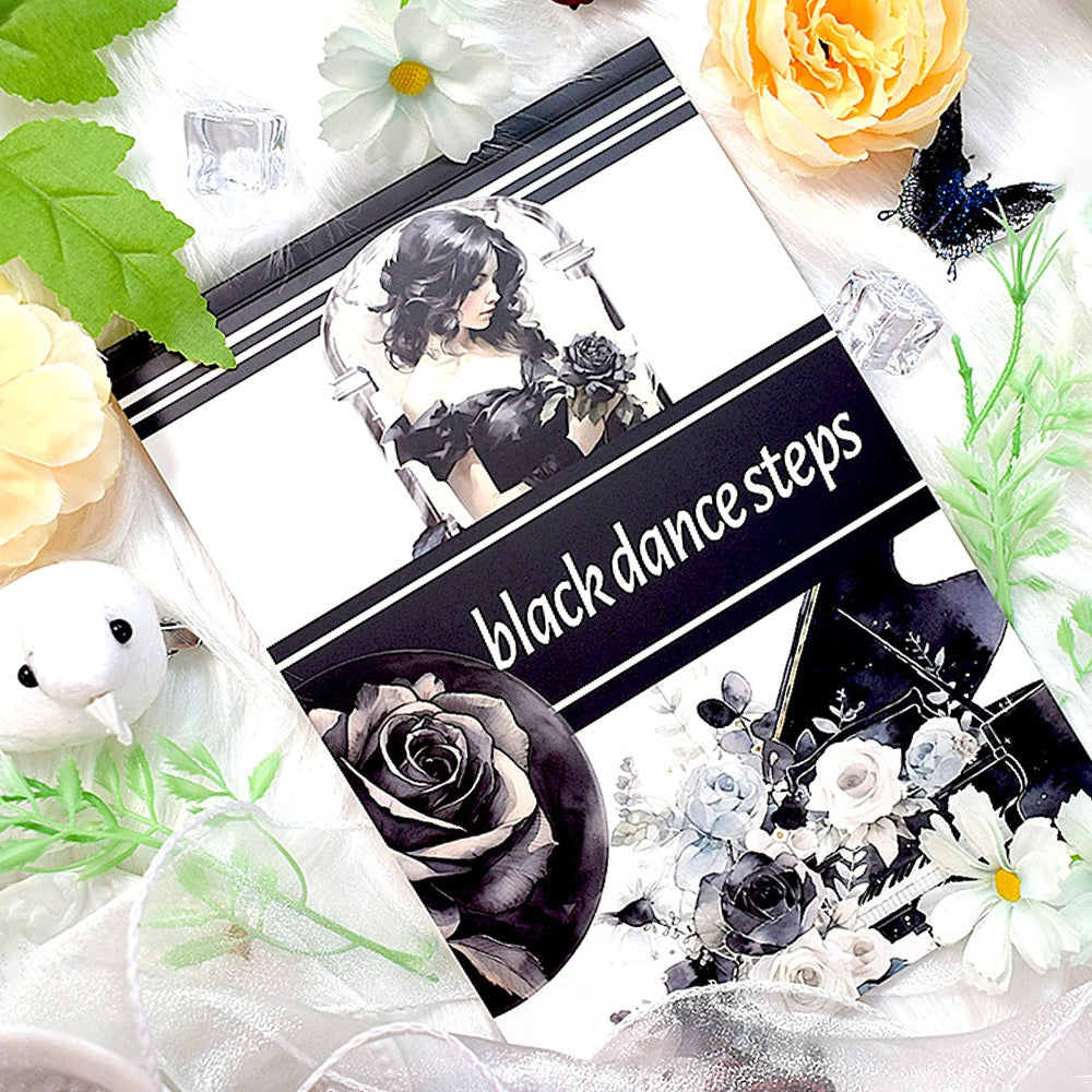 Retro Floral Lady Character Die-cut Sticker Book 3