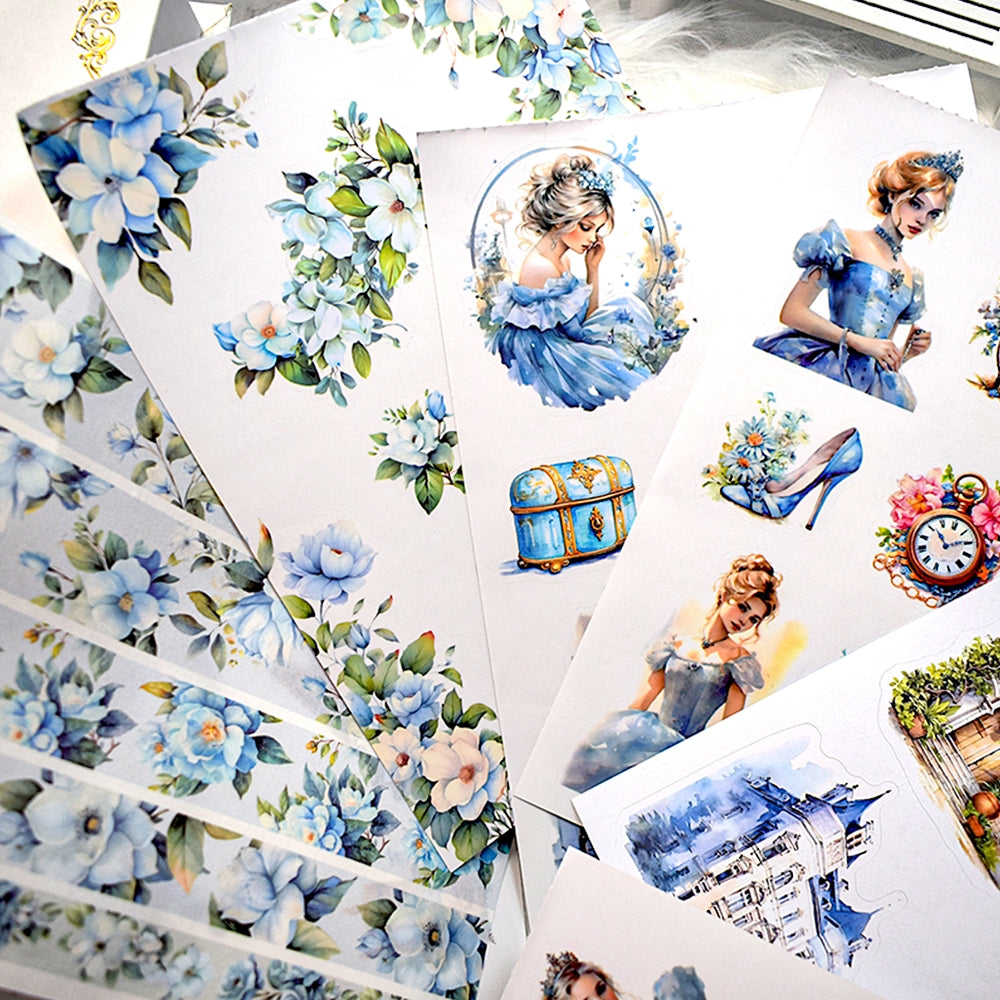 Retro Floral Lady Character Die-cut Sticker Book 梦幻仙境5