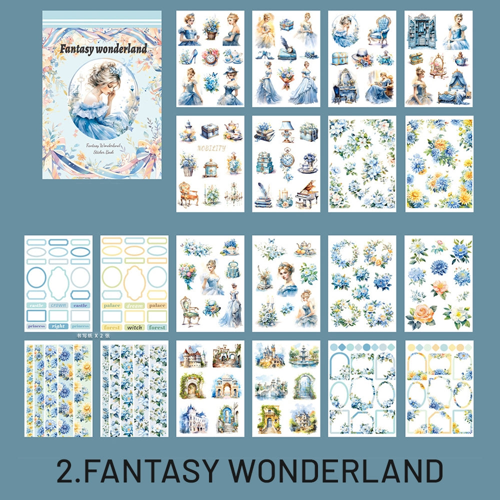 Lady Writing Sticker Retro Floral Lady Character Sticker Book | Stamprints