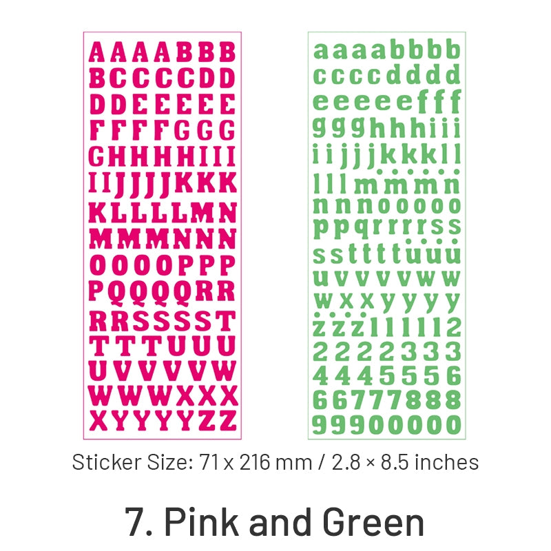 Retro Hot Stamping Numbers & Letters Stickers sku-7