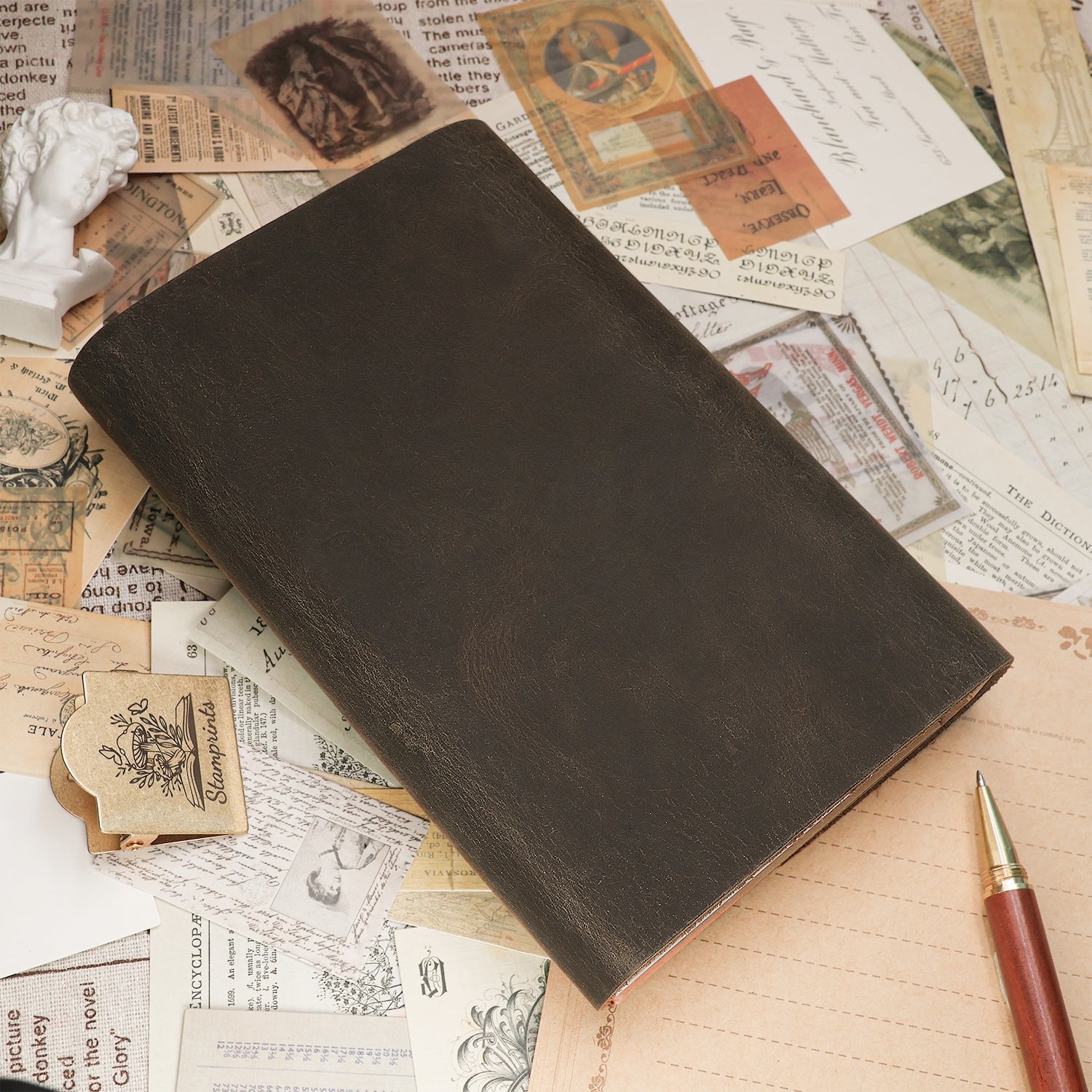 Retro Leather Handmade First-layer Cowhide Crazy Horse  Notebook With Lock 6