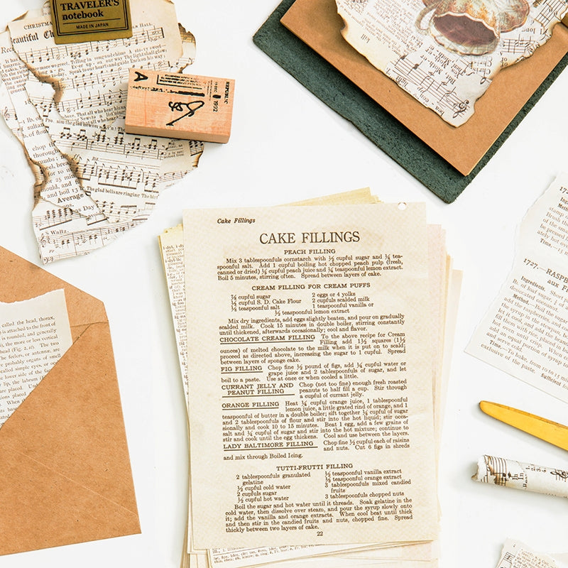 Retro Old Book Paper Scrapbook Paper b2