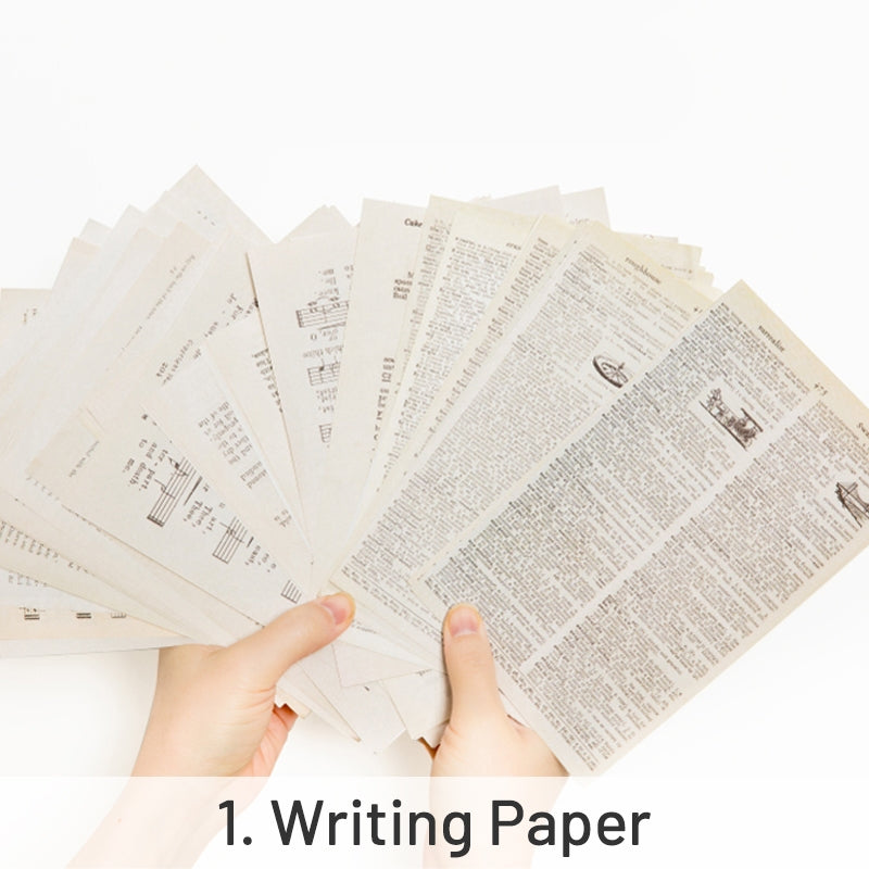 Retro Old Book Paper Scrapbook Paper sku-1