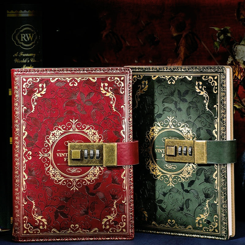 Retro Thickened Three-Digit Password Diary Notebook b