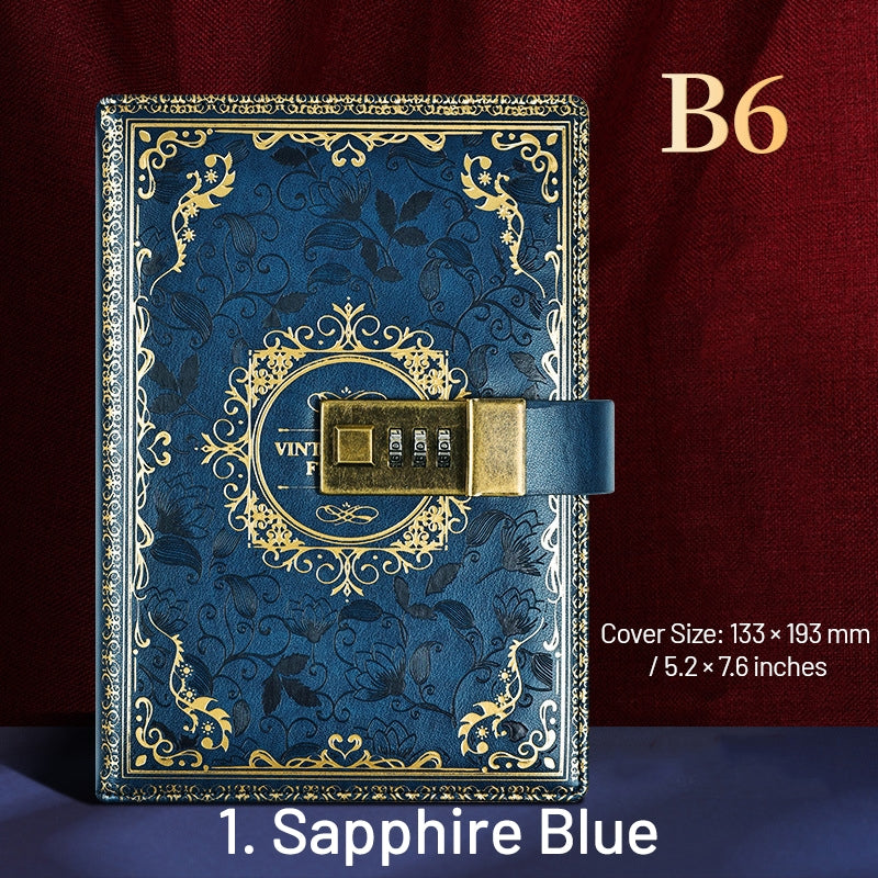 Retro Thickened Three-Digit Password Diary Notebook sku-1