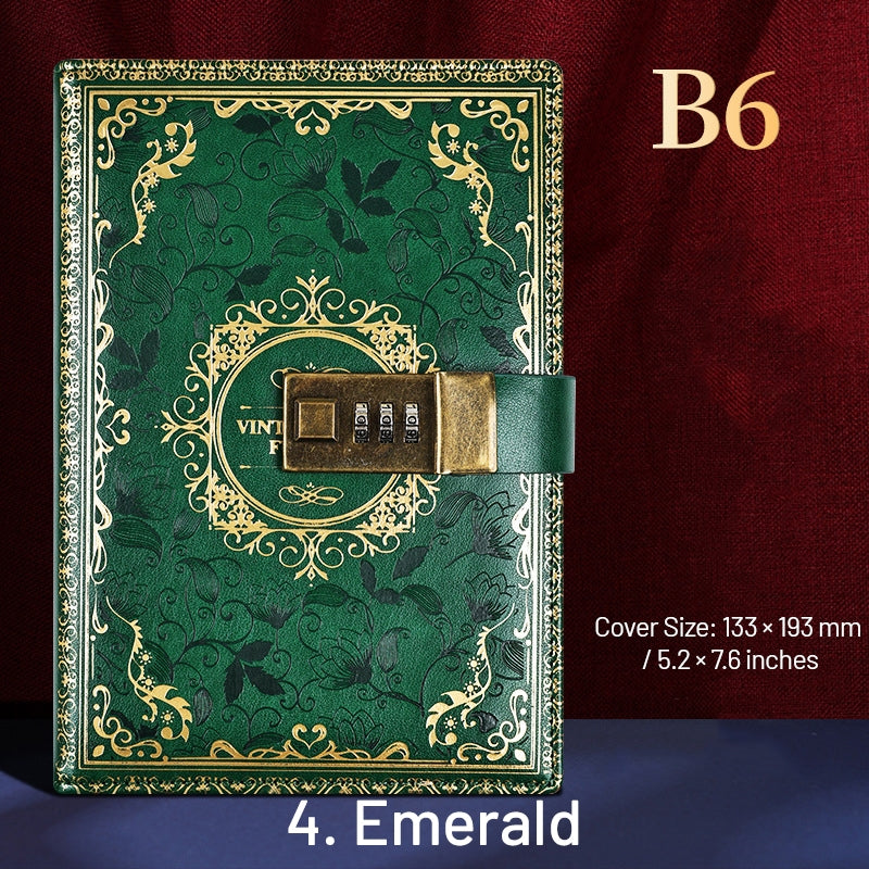 Retro Thickened Three-Digit Password Diary Notebook sku-4