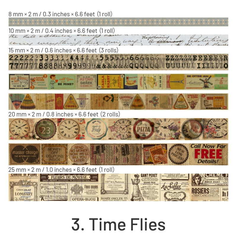 Revisiting the Old Dream Series Vintage Washi Tape sku-3