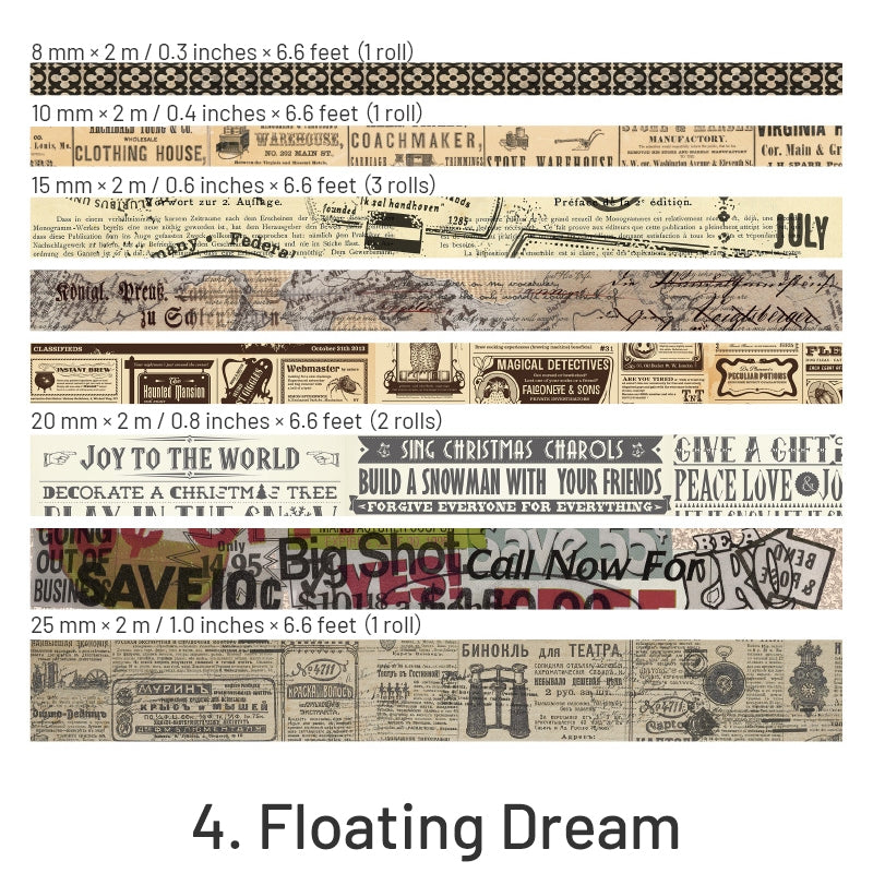 Revisiting the Old Dream Series Vintage Washi Tape sku-4