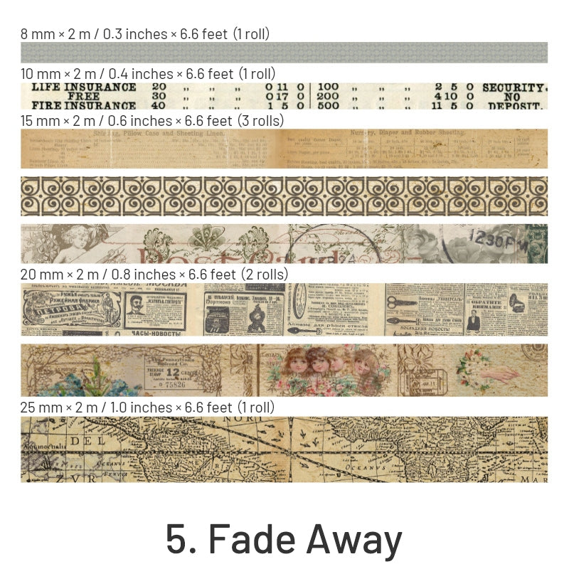 Revisiting the Old Dream Series Vintage Washi Tape sku-5