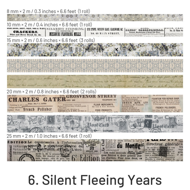 Revisiting the Old Dream Series Vintage Washi Tape sku-6