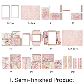 Romance Pink Wedding Junk Journal Booklet Folio & Add Ons Craft Kit Romance Pink Wedding Junk Journal Booklet Folio & Add Ons Craft Kit11