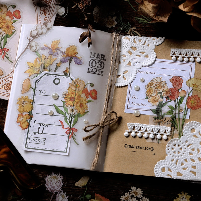 Romance Till Death Series Vintage Botanical Sticker Pack b2
