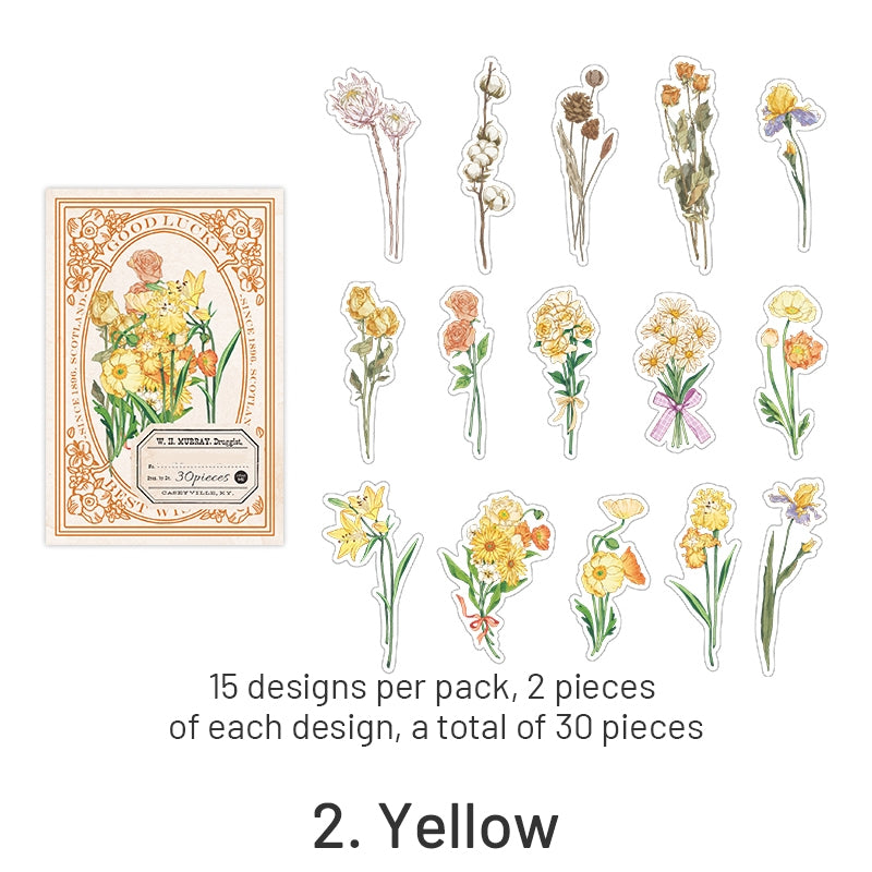 Romance Till Death Series Vintage Botanical Sticker Pack sku-2