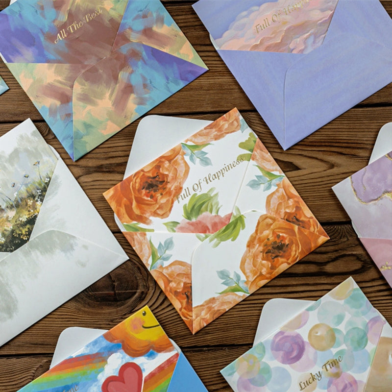 Romantic Healing Oil Painting Greeting Card b2