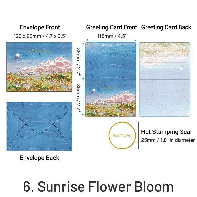 Romantic Healing Oil Painting Greeting Card sku-6