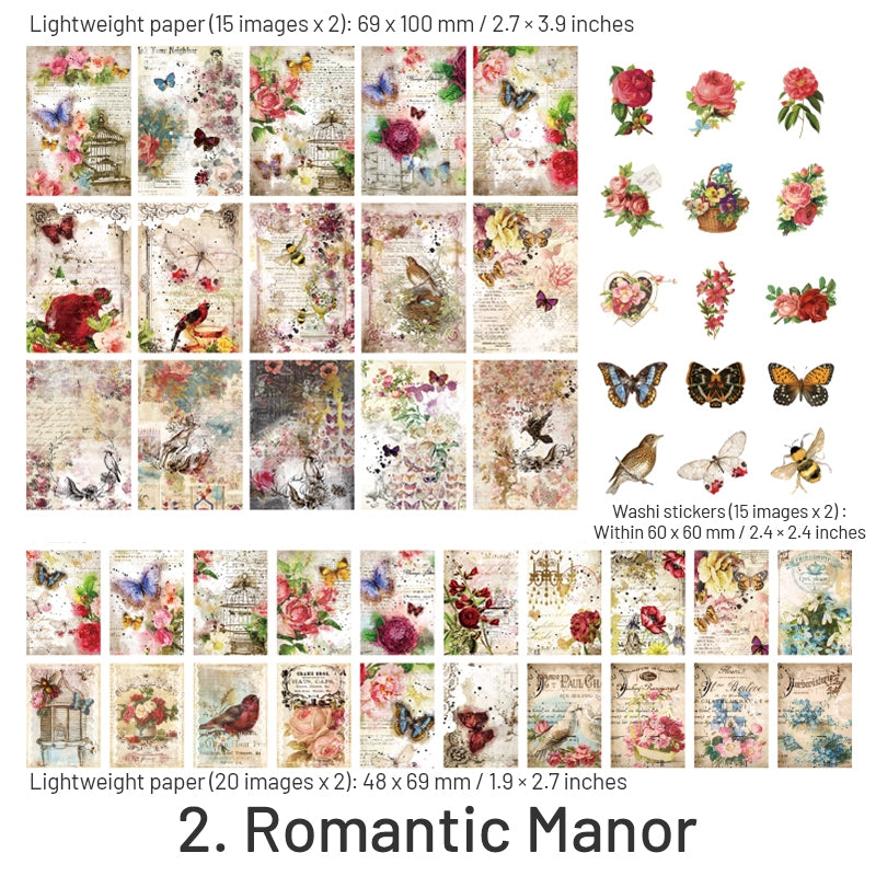 Romantic Lightweight Scrapbook Paper - Ladies, Rose, Manor sku-2