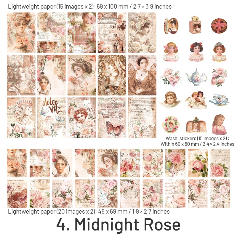 Romantic Lightweight Scrapbook Paper - Ladies, Rose, Manor sku-4