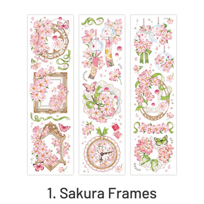 Romantic Pink Sakura Flower PET Stickers sku-1