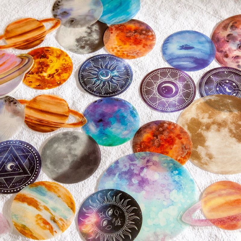 Romantic Planet Round PET Sticker Pack b1