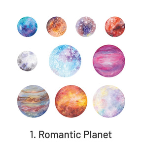 Romantic Planet Round PET Sticker Pack sku-1