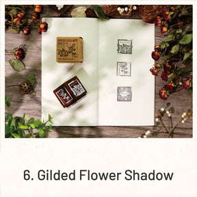 Rose and Camellia Series Vintage Three-Sided Dice Wooden Rubber Stamp sku-6