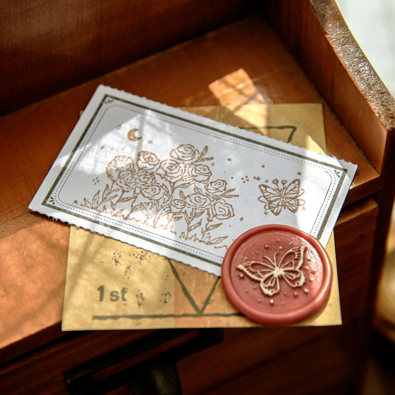 Rose Epic Series Vintage Artistic Floral Wooden Rubber Stamp Set b2