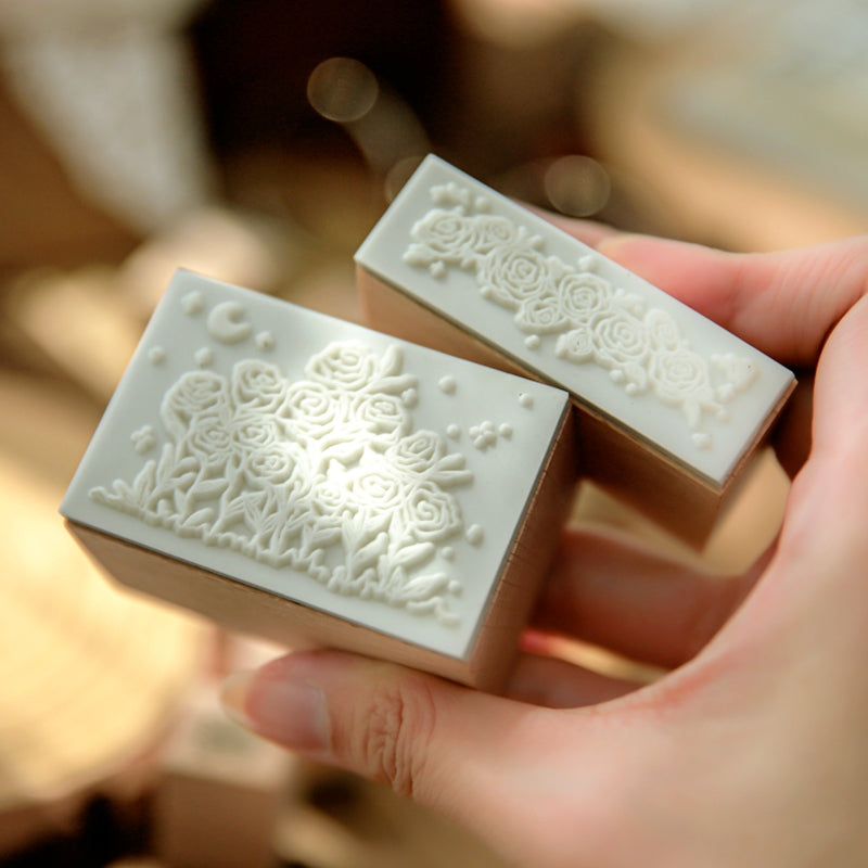 Rose Epic Series Vintage Artistic Floral Wooden Rubber Stamp Set c