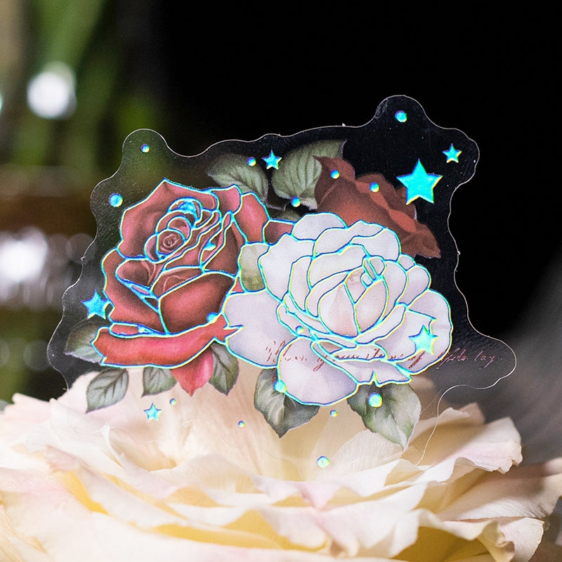 Rose Flower-themed PET Decorative Stickers b2