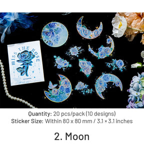 Rose Holographic PET Stickers - Window, Moon, Butterfly, Bottle sku-2