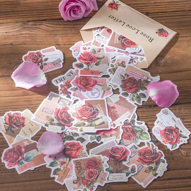 Rose Love Letter Washi Stickers b5
