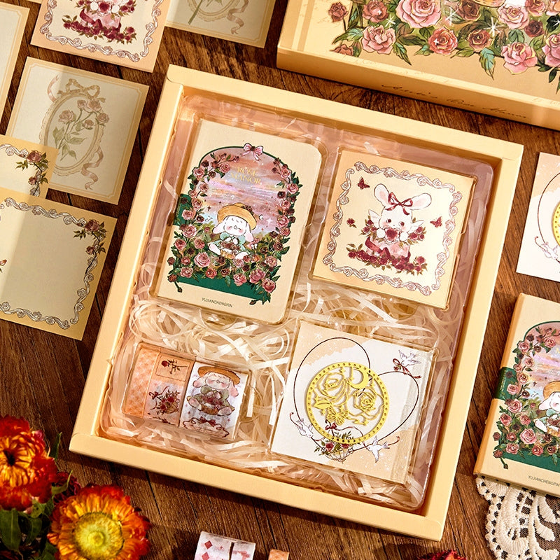 Rose Manor Hot Stamping Journal Decoration Gift Box Set b