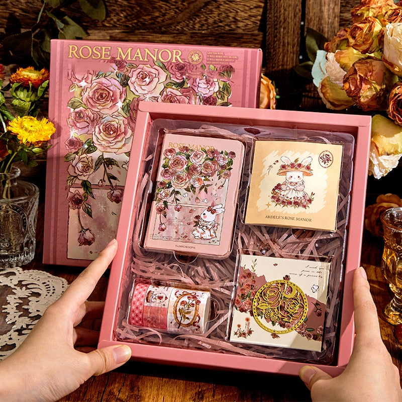 Rose Manor Hot Stamping Journal Decoration Gift Box Set b1