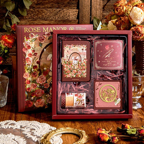 Rose Manor Hot Stamping Journal Decoration Gift Box Set b4