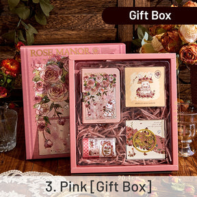 Rose Manor Hot Stamping Journal Decoration Gift Box Set sku-3