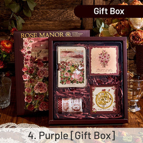Rose Manor Hot Stamping Journal Decoration Gift Box Set sku-4