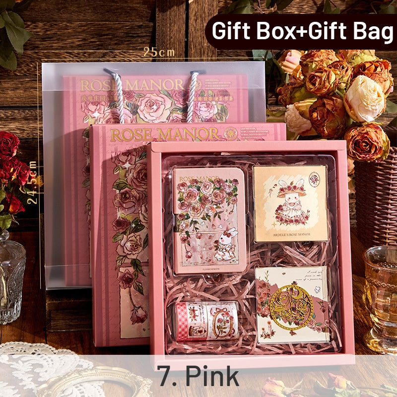 Rose Manor Hot Stamping Journal Decoration Gift Box Set sku-7