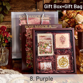 Rose Manor Hot Stamping Journal Decoration Gift Box Set sku-8