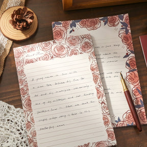 Rose Patterned Lined Scratch Paper Notepad b1