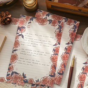 Rose Patterned Lined Scratch Paper Notepad b3