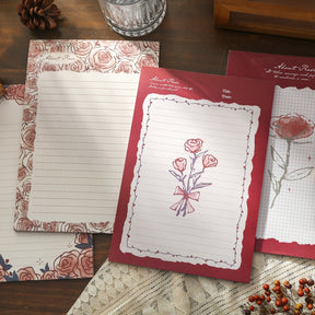 Rose Patterned Lined Scratch Paper Notepad b4